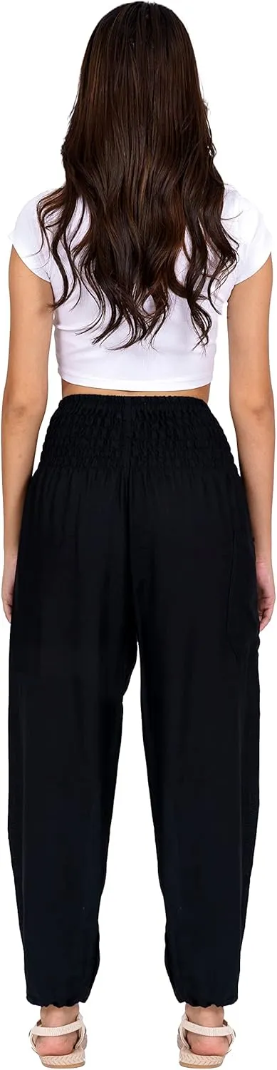 LOFBAZ Harem Yoga Pants for Women S-4XL Hippie Boho PJs Lounge Beach Print Plus