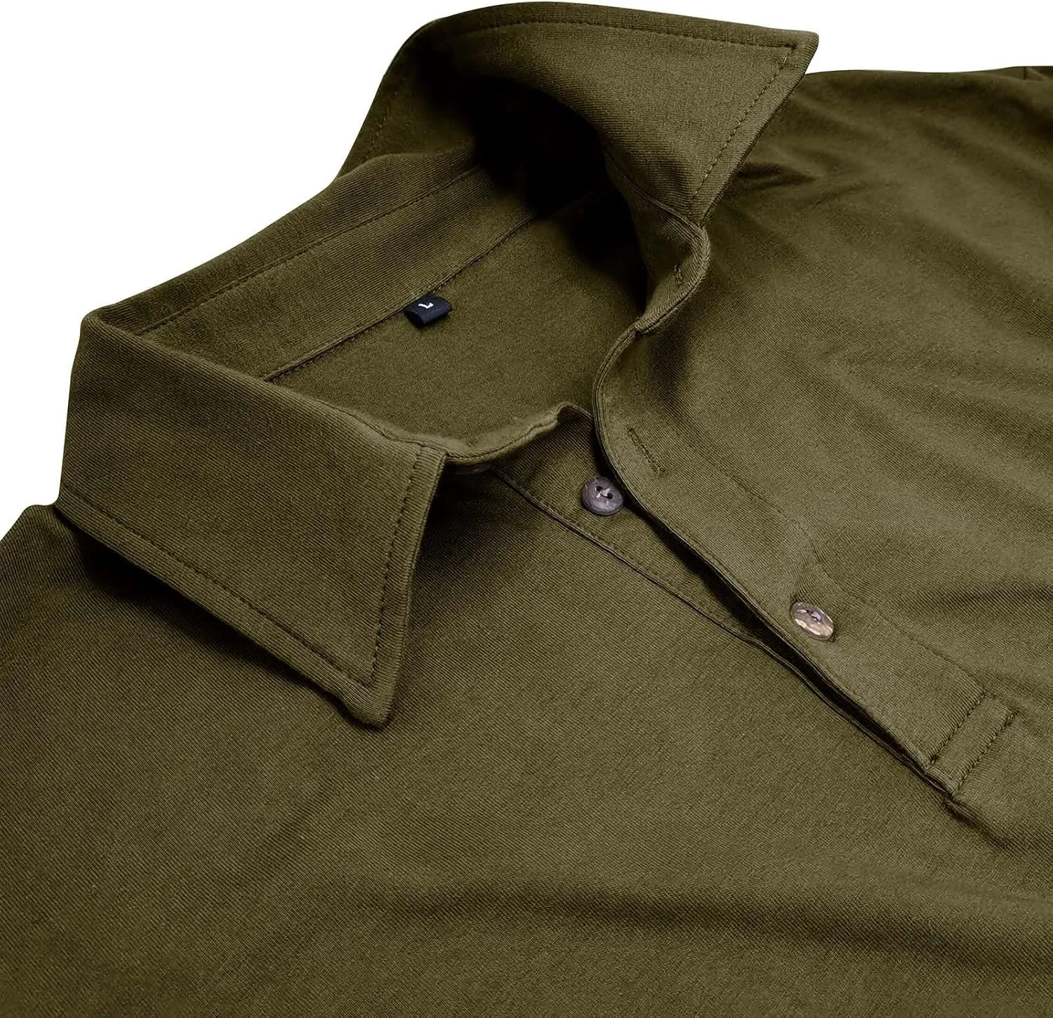 Long Sleeve Shirts for Men Cotton Solid Color Slim Fit Athletic Polo Shirts Causal Basic Muscle Lapel T-Shirt Outfit