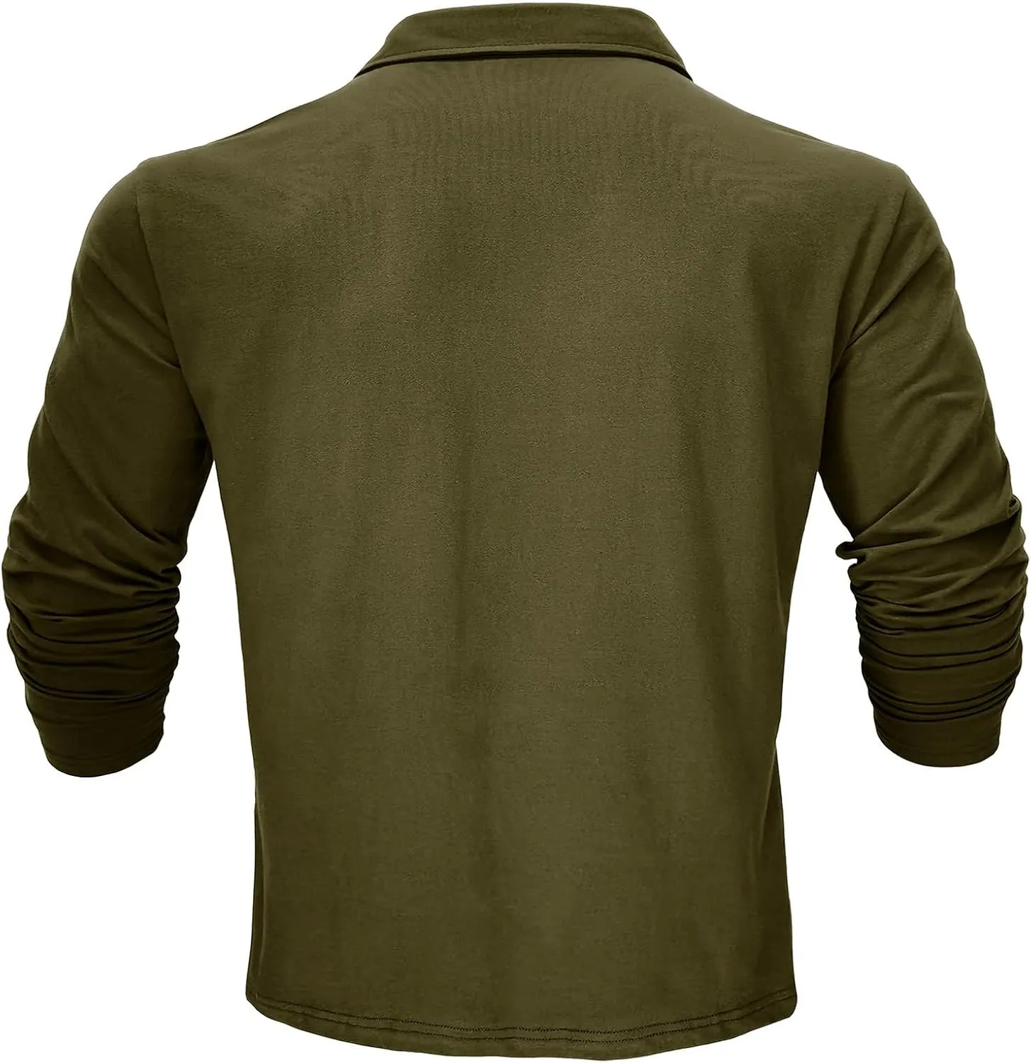 Long Sleeve Shirts for Men Cotton Solid Color Slim Fit Athletic Polo Shirts Causal Basic Muscle Lapel T-Shirt Outfit