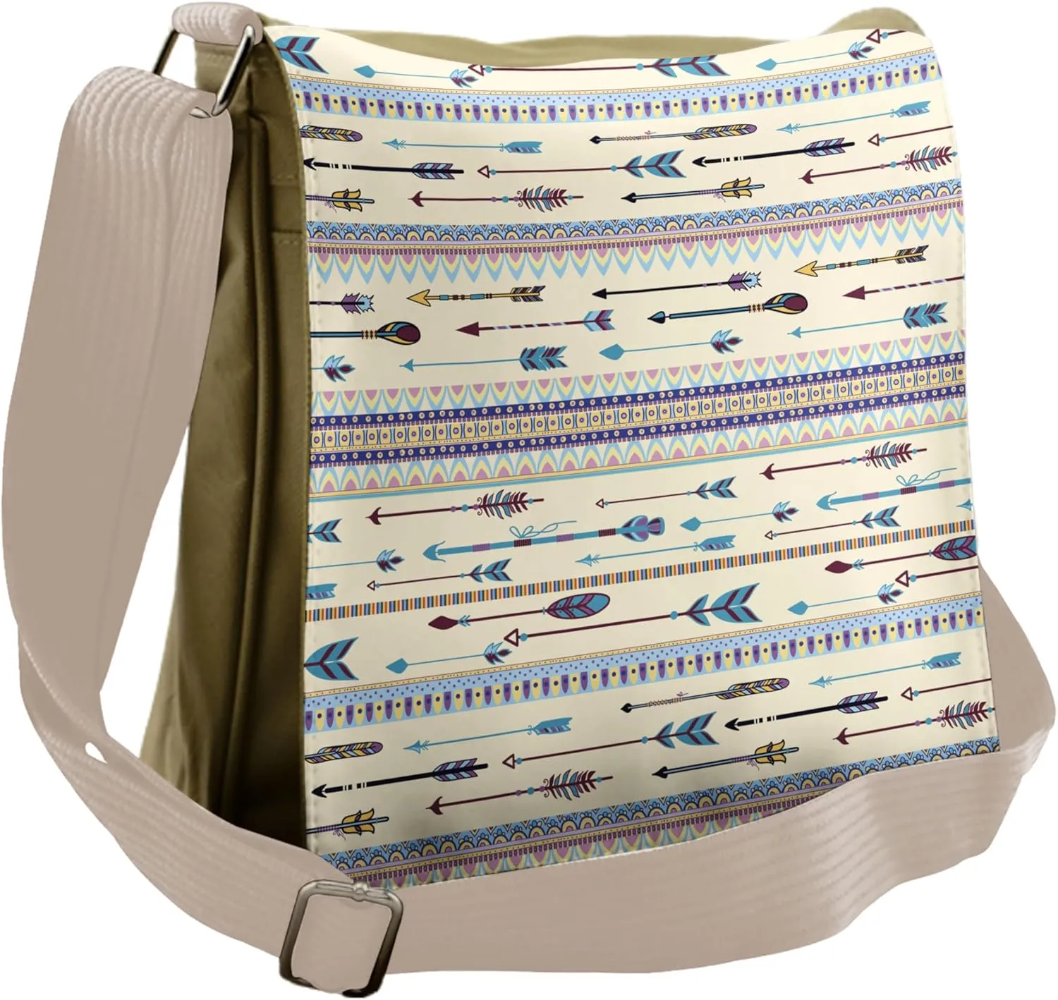 Lunarable Arrows Messenger Bag, Indigenous Pattern, Unisex Cross-body