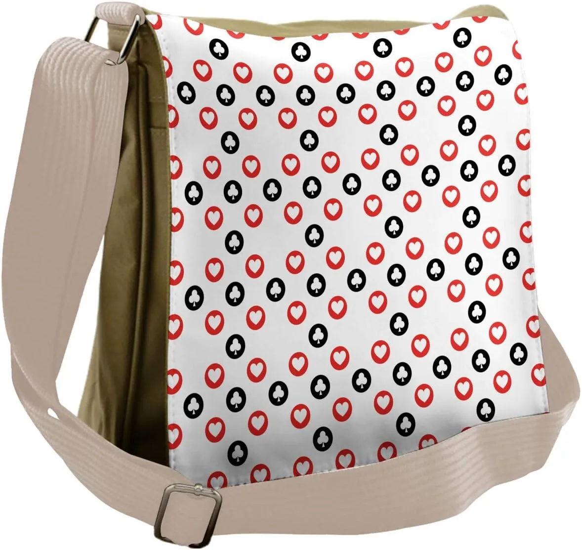 Lunarable Casino Messenger Bag, Spots Blackjack Gaming Luck, Unisex Cross-body