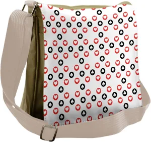 Lunarable Casino Messenger Bag, Spots Blackjack Gaming Luck, Unisex Cross-body