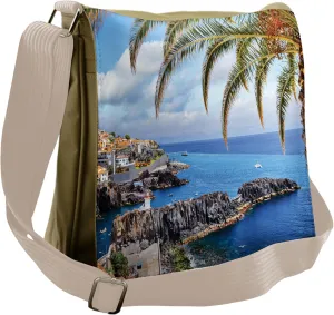 Lunarable Italian Messenger Bag, Mediterranean Fisherman, Unisex Cross-body