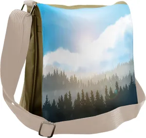 Lunarable Nature Messenger Bag, Mountain Evergreens, Unisex Cross-body