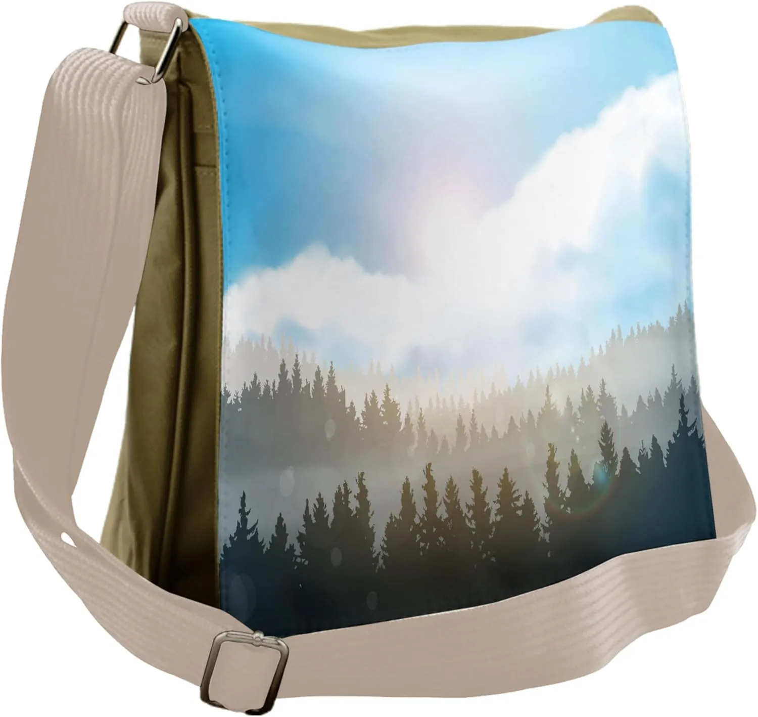 Lunarable Nature Messenger Bag, Mountain Evergreens, Unisex Cross-body