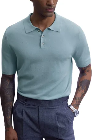 Mainfini Men’s Knit Button Polo Shirts Vintage 70s Golf Shirt Casual Beach Vacation Outfit