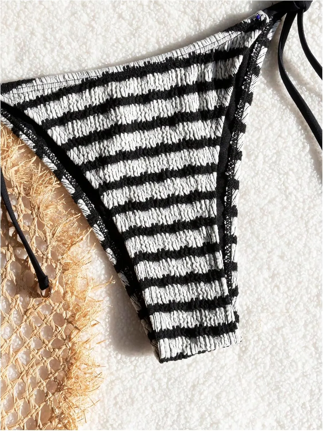 MakeMeChic Women's Halter Triangle Thong Bikini Sets High Cut Swimsuit Bathing Suit Swimwear