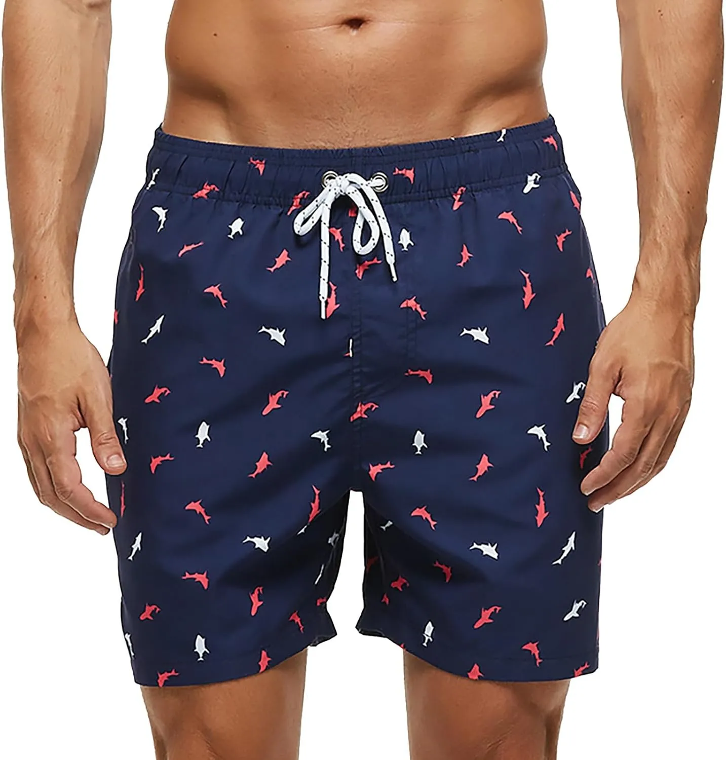 Male Swimsuit Casual Breathable Mesh Printed Beach Shorts Beach Pants Pants Shorts for Men Elastic Waist Short 12
