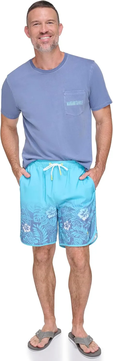 Margaritaville Men's Standard Island Reserve Hibiscus Print Swim Trunk