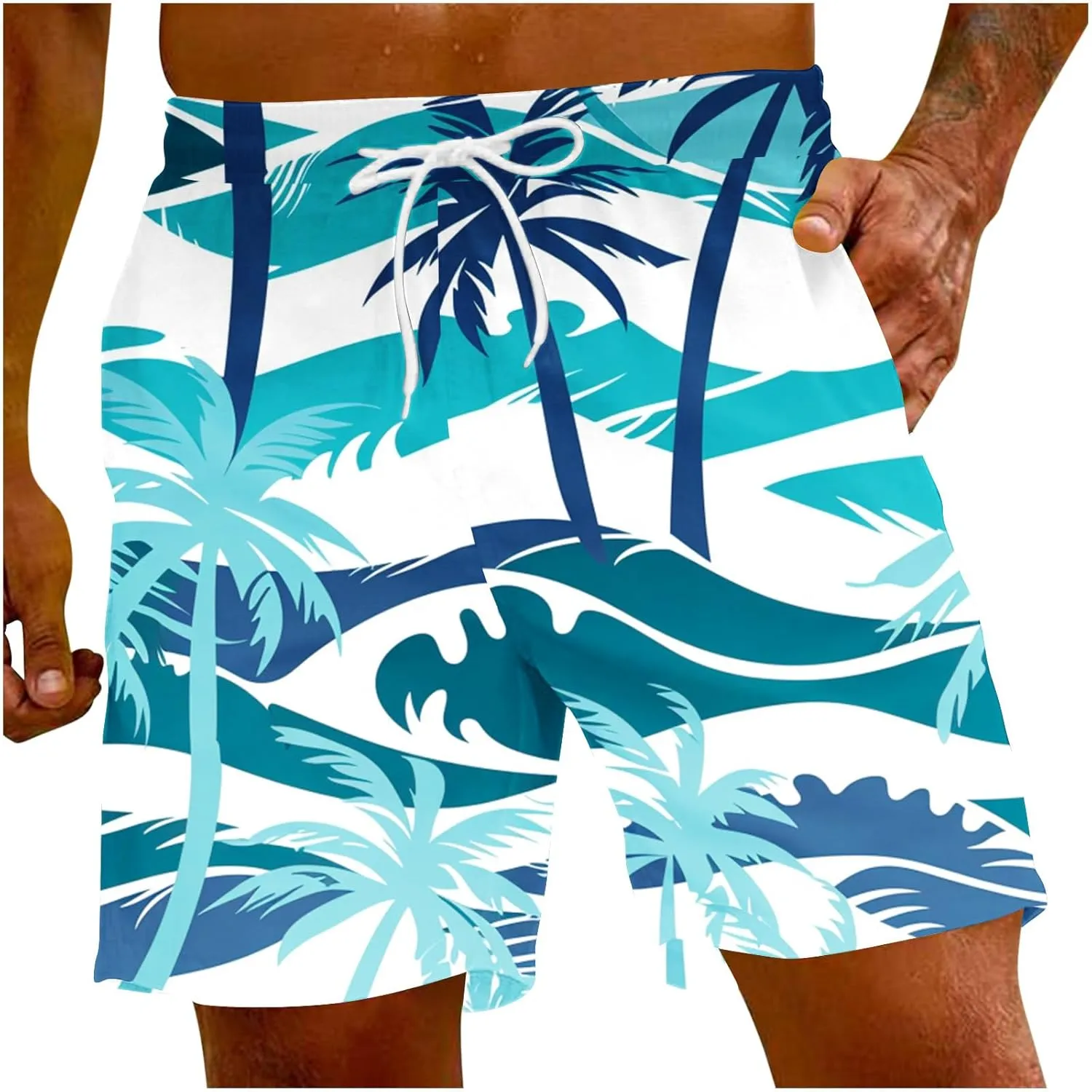 Matching Vacation Outfits for Family Loose Short Printed Floral Beach Casual Pants Shorts Power Shorts Mens Swim