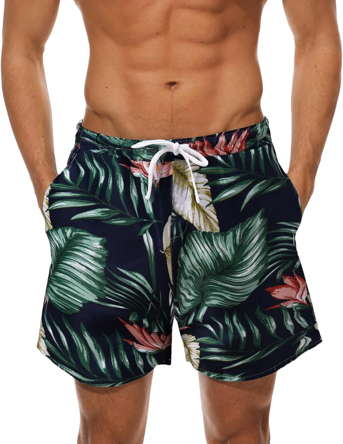 Matching Vacation Outfits for Family Loose Short Printed Floral Beach Casual Pants Shorts Power Shorts Mens Swim