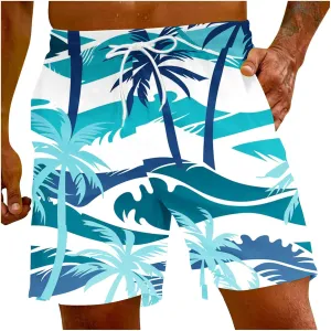 Matching Vacation Outfits for Family Loose Short Printed Floral Beach Casual Pants Shorts Power Shorts Mens Swim