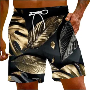 Matching Vacation Outfits for Family Loose Short Printed Floral Beach Casual Pants Shorts Power Shorts Mens Swim