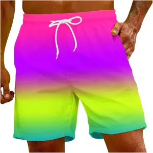 Men 2 Piece Short Sets Outfits Men's Lace-up Summer Pants Solid Shorts Men's Board Shorts Swim for Men Mens Swim