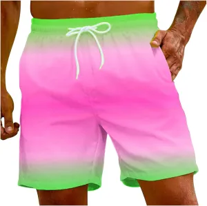 Men 2 Piece Short Sets Outfits Men's Lace-up Summer Pants Solid Shorts Men's Board Shorts Swim for Men Mens Swim