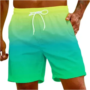 Men 2 Piece Short Sets Outfits Men's Lace-up Summer Pants Solid Shorts Men's Board Shorts Swim for Men Mens Swim