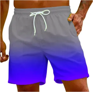 Men 2 Piece Short Sets Outfits Men's Lace-up Summer Pants Solid Shorts Men's Board Shorts Swim for Men Mens Swim