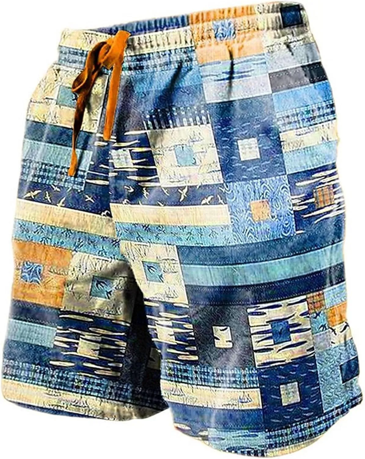 Men Casual Linen Shorts Fitness Sports Plus Size Five Quick Drying Beach Pants Shorts Khaki Men's Shorts Swim for
