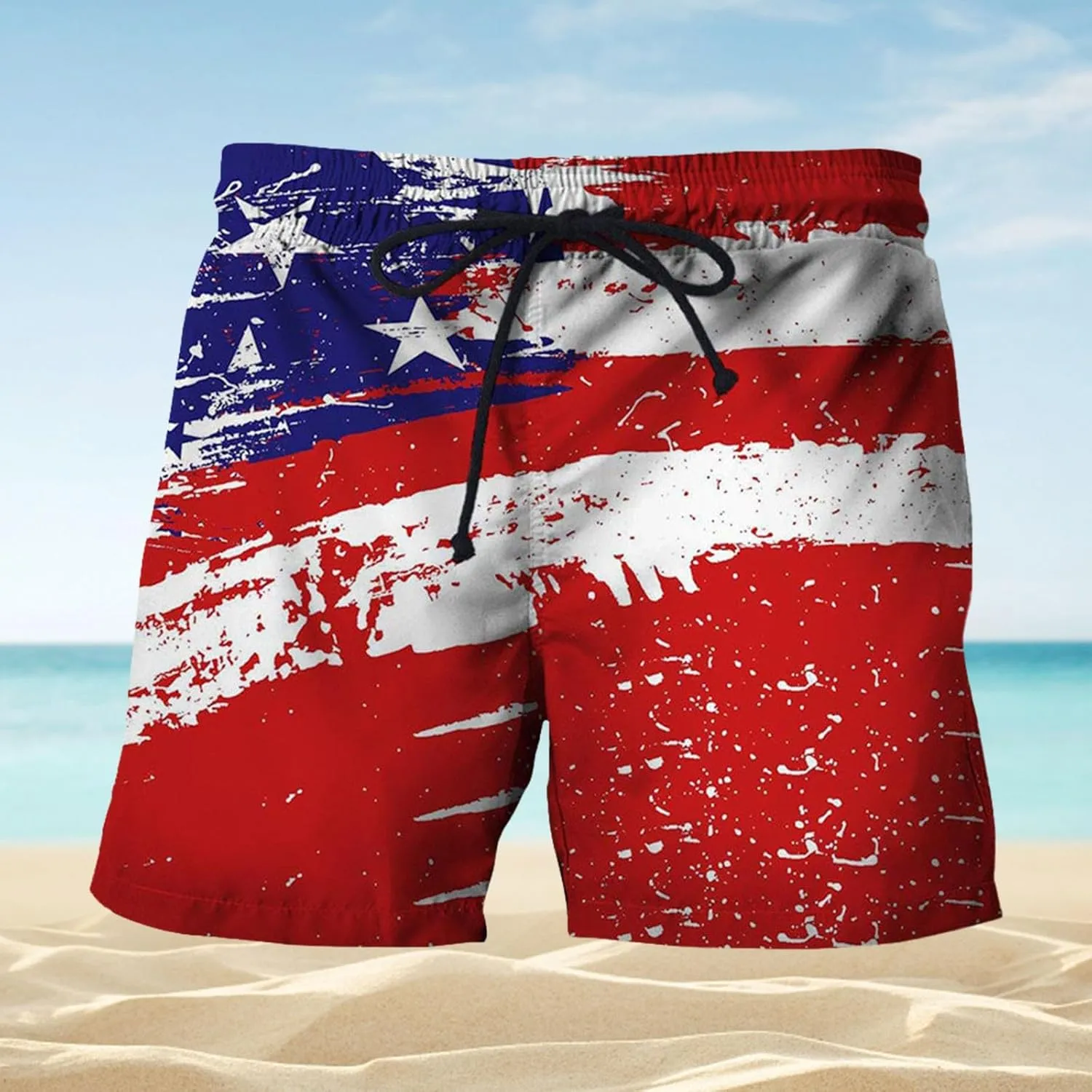 Men Casual Summer Shorts Short Loose Tether Pocket Board Casual Pant Short Beach Fashion Khaki Summer Shorts for Men