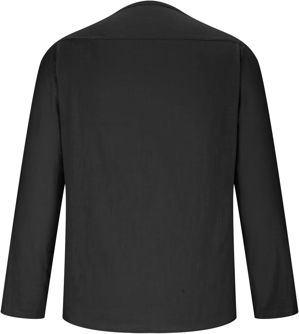 Men Long Sleeve Cotton Linen Tee Shirts Loose Crew Neck Solid Color Pullover Casual Fashion Comfort T-Shirts