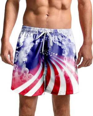 Mens Boys Shorts Quirky Digital Print Drawstring Tie Elastic Waist Casual Fashion Beach Shorts Mens Boys Shorts