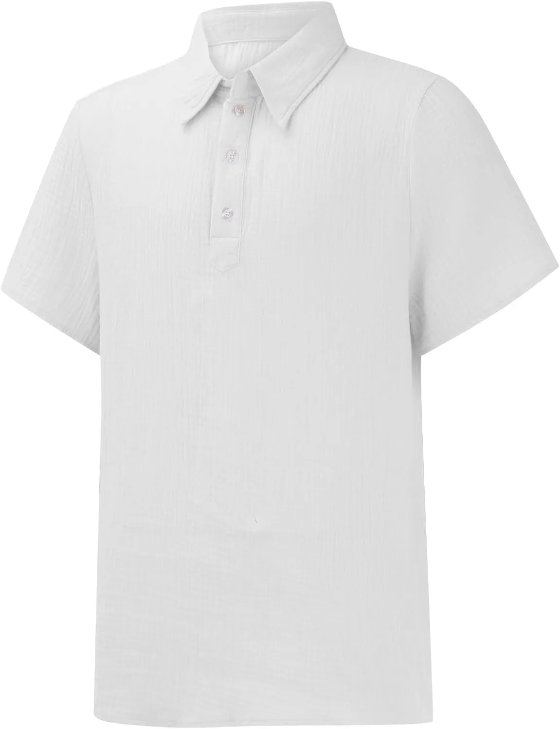Men's Button Polo Shirt Textured Casual Knit Short Sleeve Polo T Shirt Summer Beach Holiday Stretchy Golf Shirts