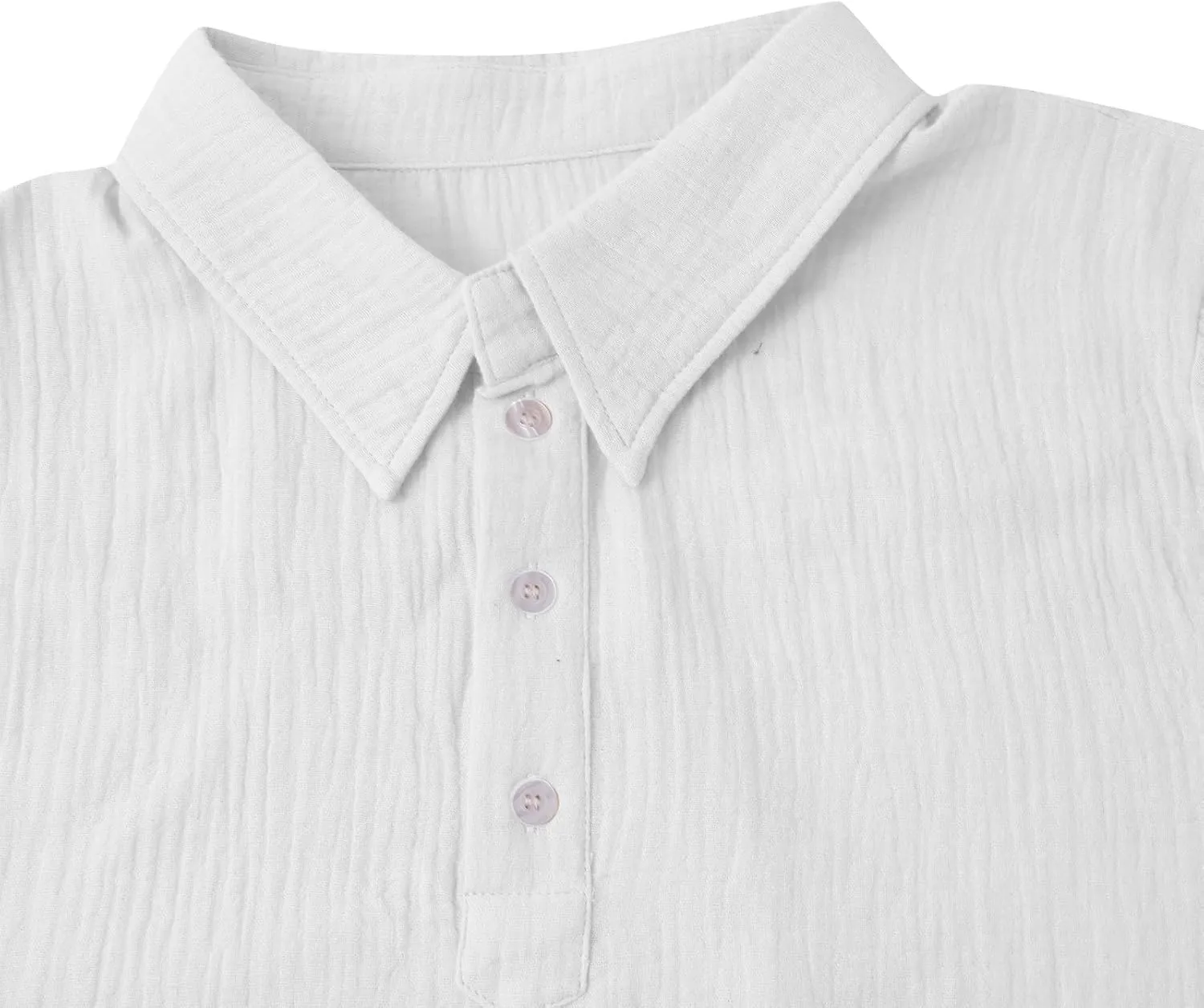 Men's Button Polo Shirt Textured Casual Knit Short Sleeve Polo T Shirt Summer Beach Holiday Stretchy Golf Shirts