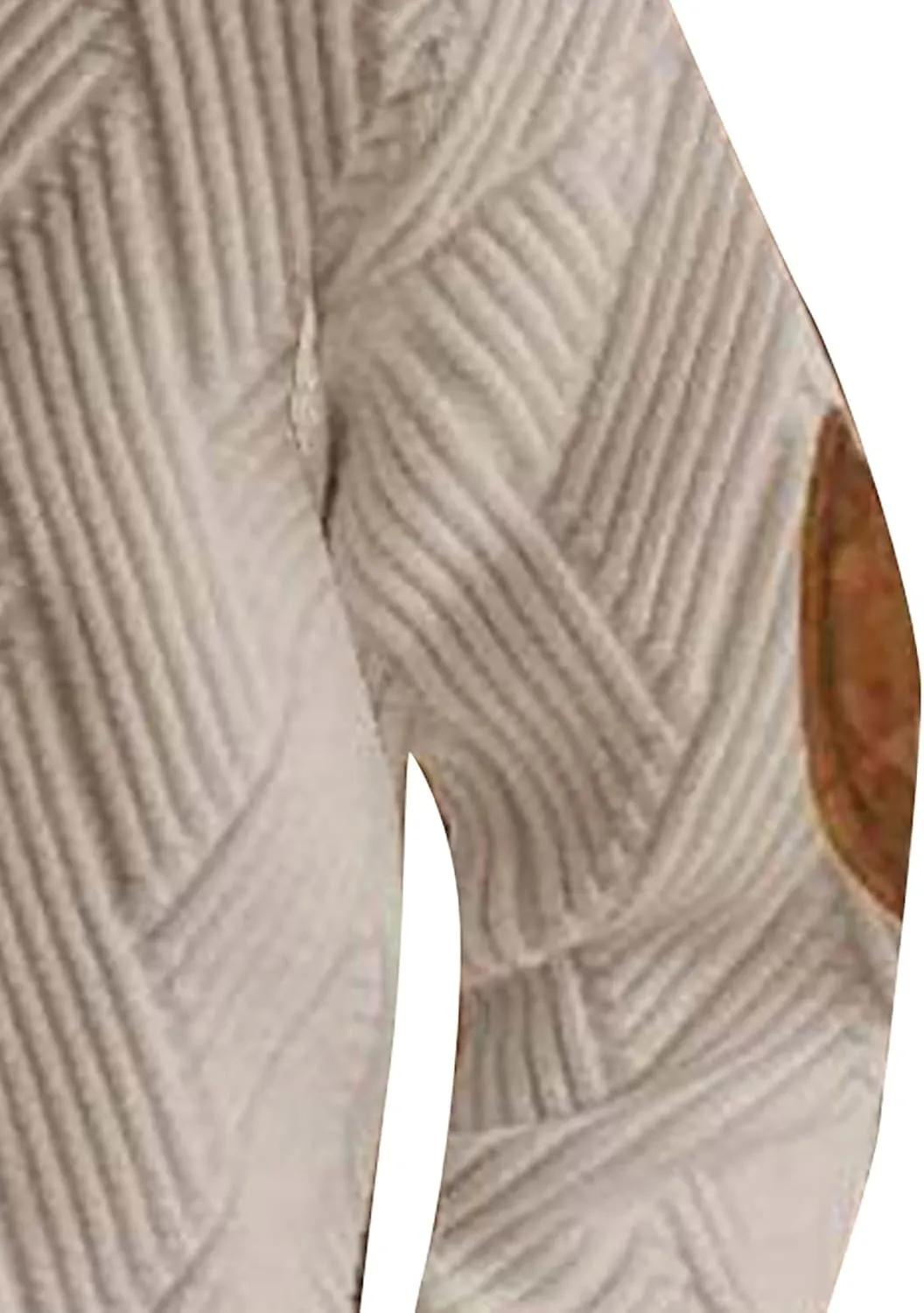 Men's Cashmere Long Sleeve Sweatshirt Warm Cuff Patch Long Sleeve Sweatshirt Top Men's Western Aztec Ethnic Print