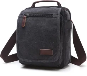 Men’s Casual Messenger Bag, Stylish Travel Canvas Shoulder Bag, Multifunctional Retro Vertical Business Backpack bag