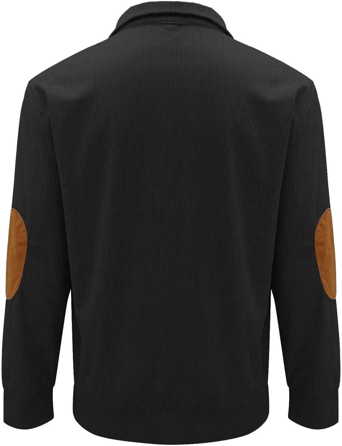 Men's Corduroy Long-Sleeved Sweatshirt Sweater Sweater with Elbow Patches Hunting Sweatshirt Mens Quilted Mens