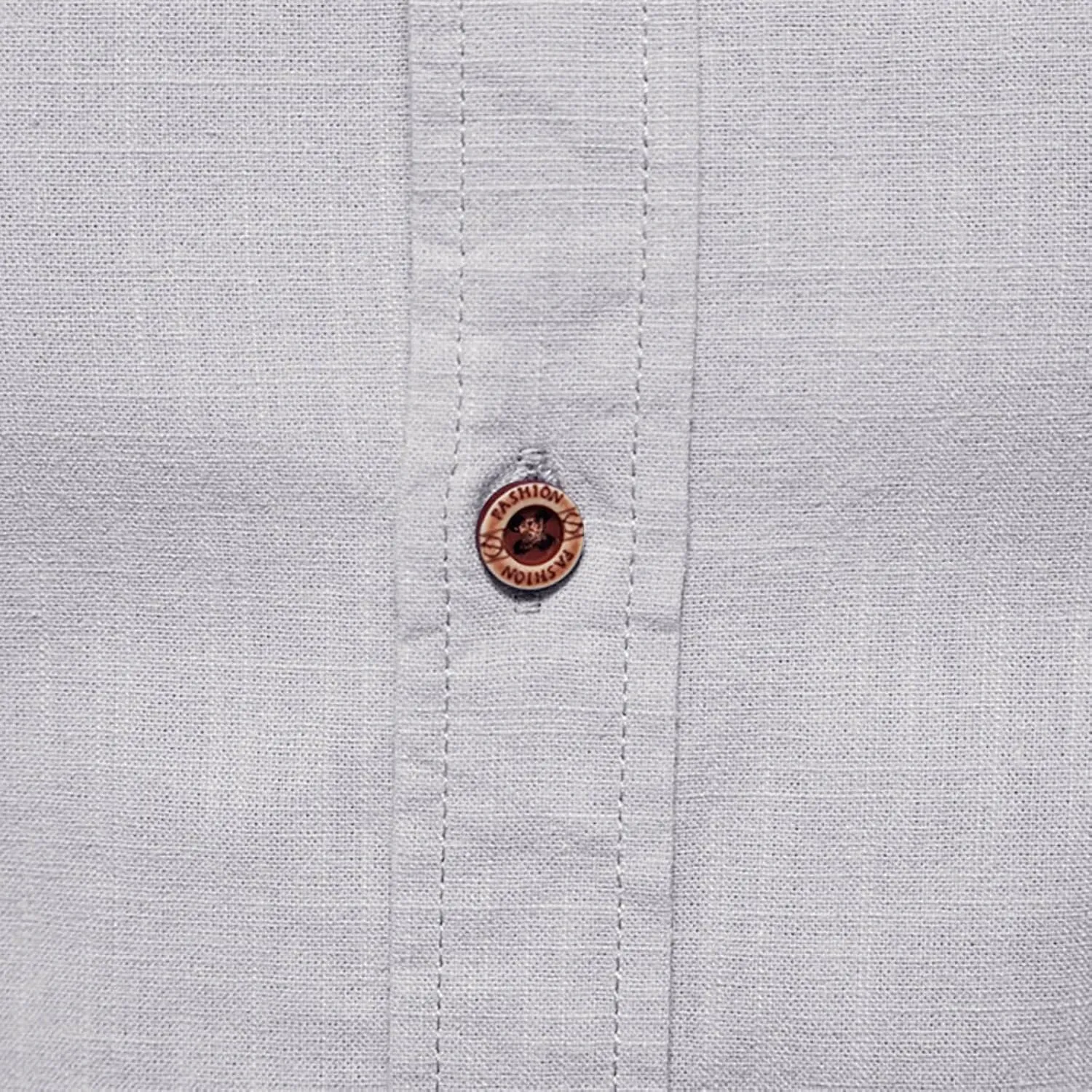 Mens Cotton Linen Banded Collar Beach Shirts Long Sleeve Slim Fit Business Dress Shirts Casual Button Down Work Tops