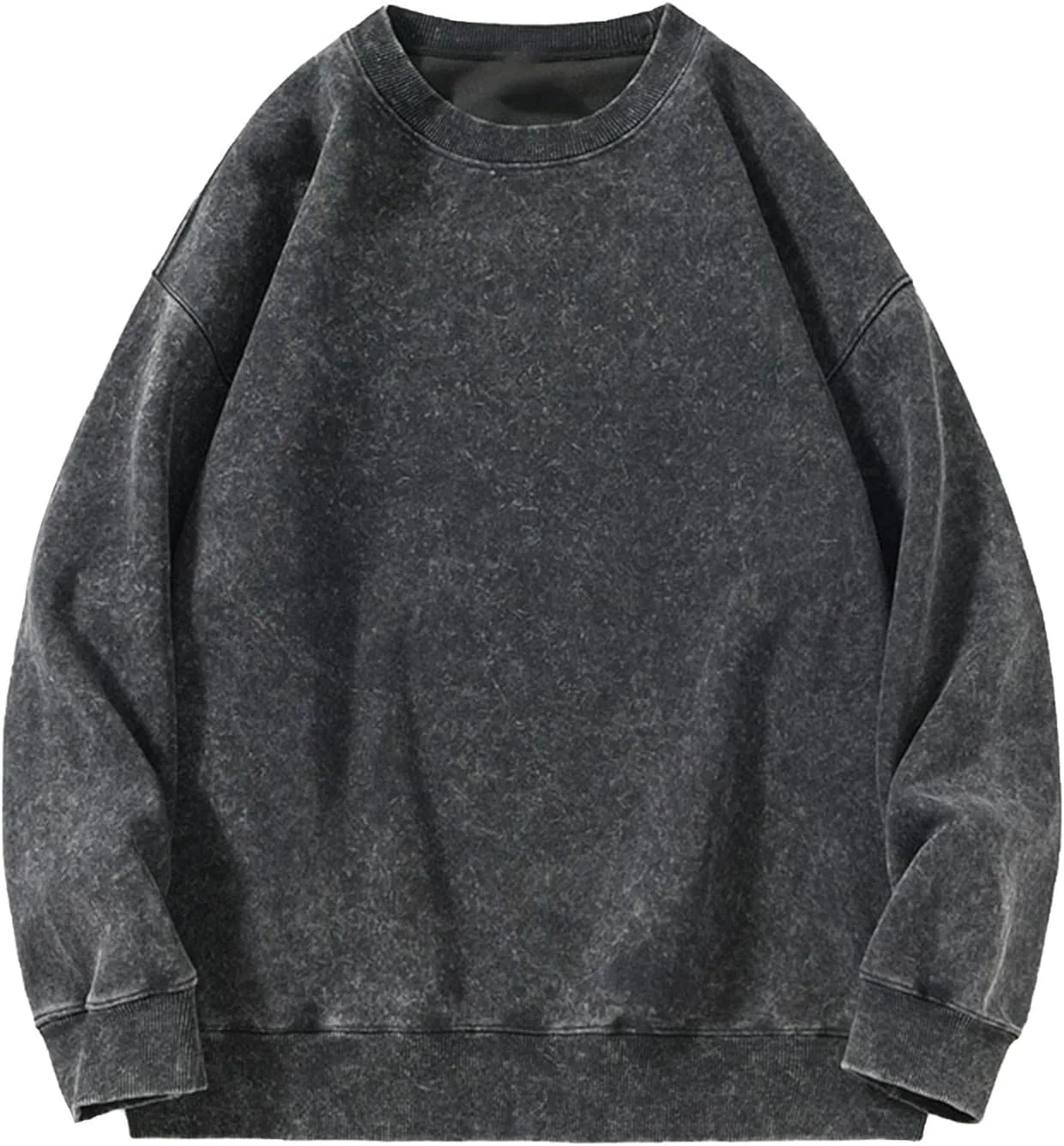 Men's Fashion Crewneck Sweatshirt Loose Fit Drop Shoulder Soft Basic Pullover Tops Causal Retro Y2k Workout Shirts