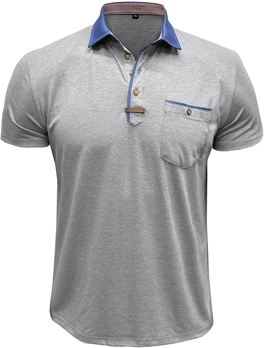 Mens Golf Polo Shirts Short Sleeve Moisture Wicking Cotton Golf Shirt Athletic Fashion Raglan Collared Pique T-Shirts