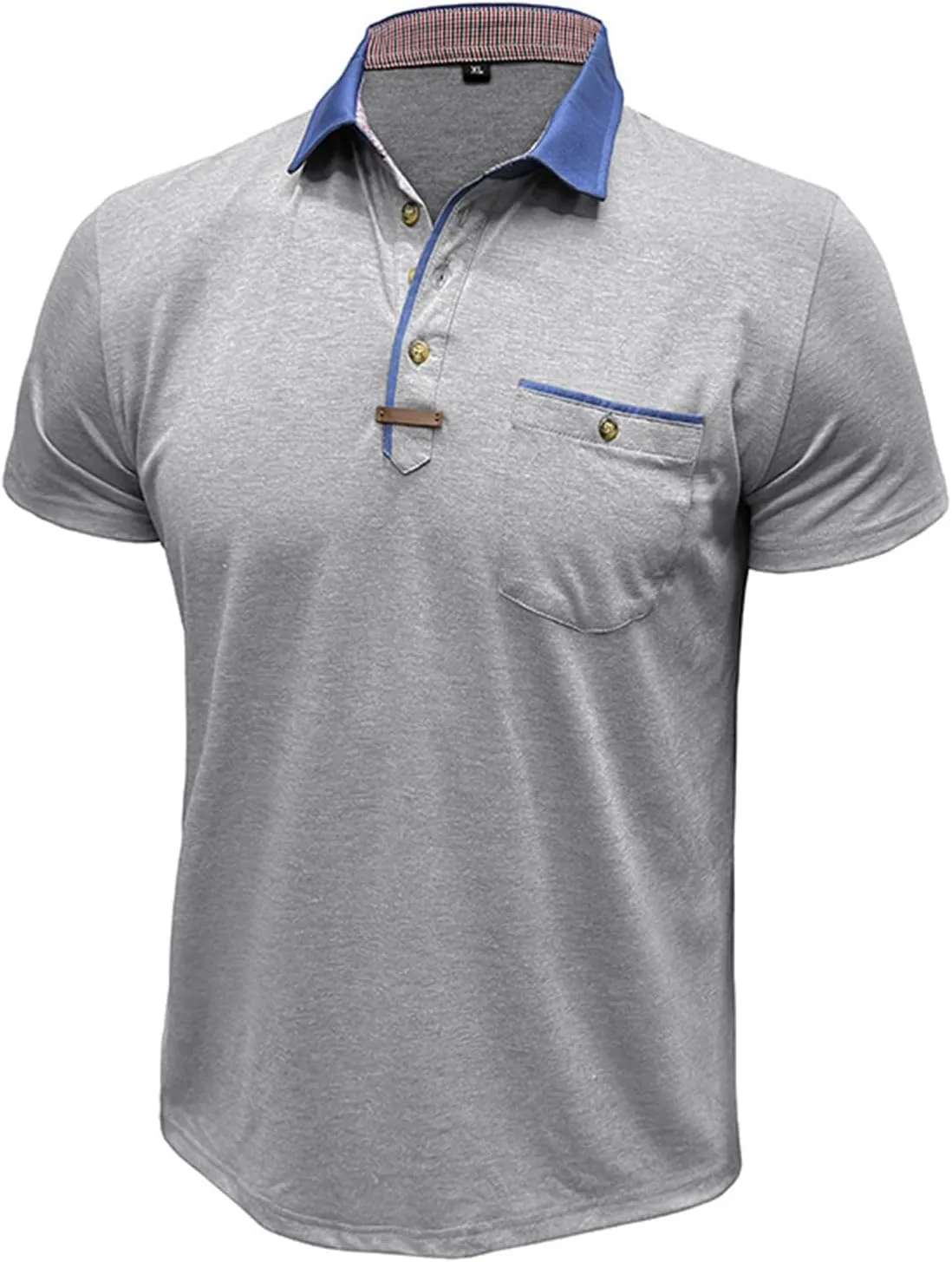 Mens Golf Polo Shirts Short Sleeve Moisture Wicking Cotton Golf Shirt Athletic Fashion Raglan Collared Pique T-Shirts