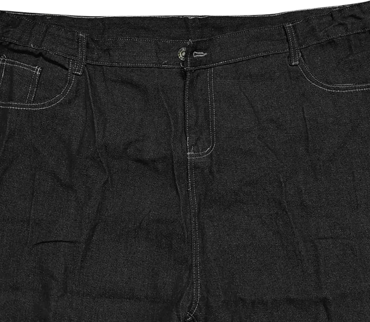 Men's Jeans Loose Casual Sports Solid Straight Leg Jeans Elasticated Waist Athletic Fit Denim Pants with Pockets 2024