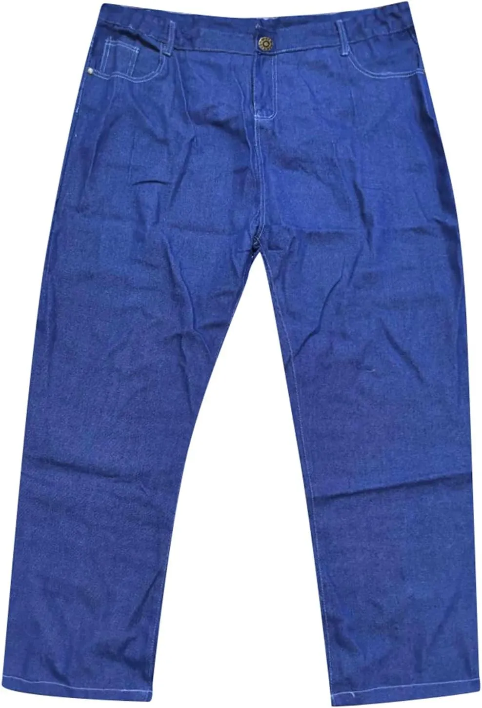 Men's Jeans Loose Casual Sports Solid Straight Leg Jeans Elasticated Waist Athletic Fit Denim Pants with Pockets 2024