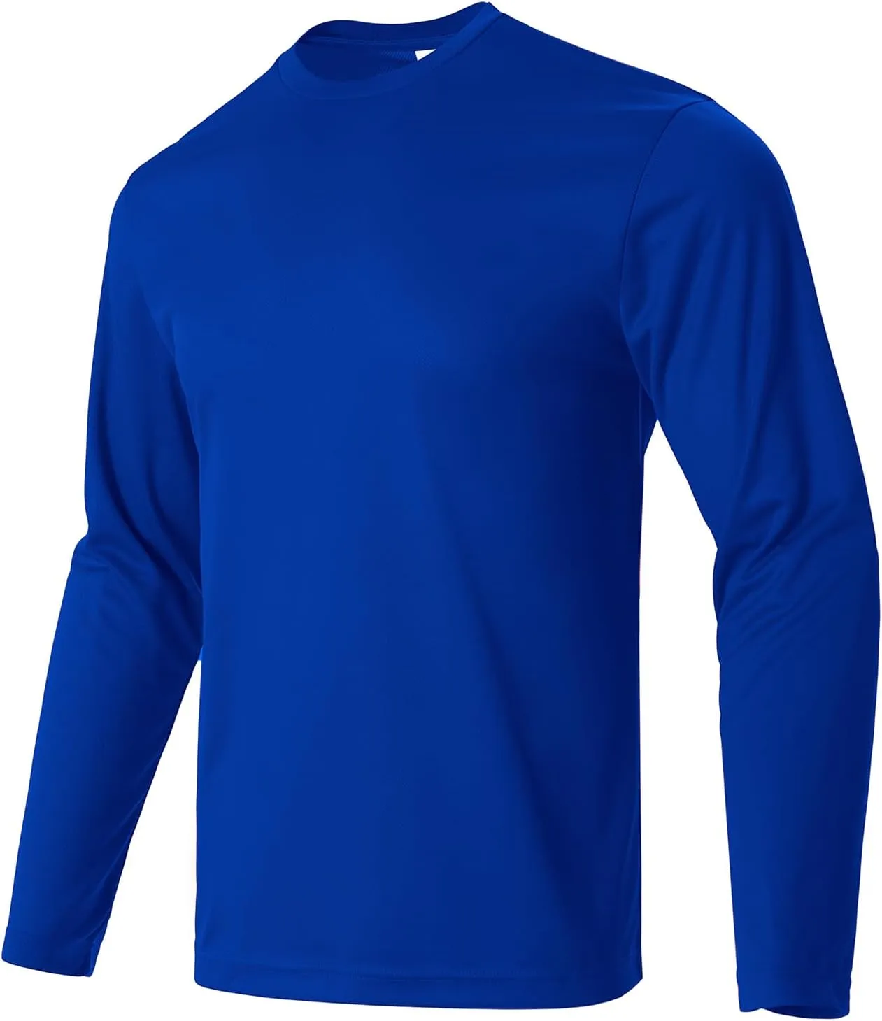 Mens Long Sleeve Shirts Quick Dry Crew Neck Sun Protection Gym Workout Athletic T-Shirt