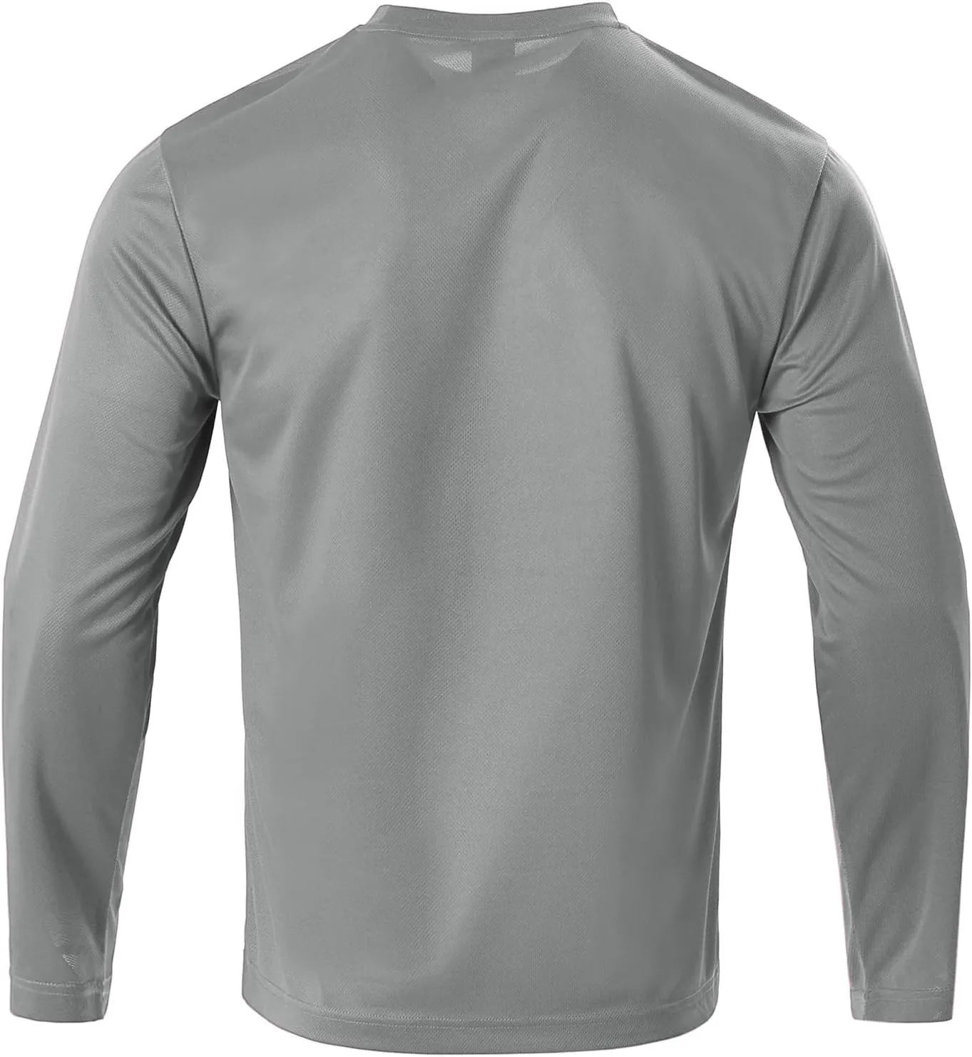 Mens Long Sleeve Shirts Quick Dry Crew Neck Sun Protection Gym Workout Athletic T-Shirt