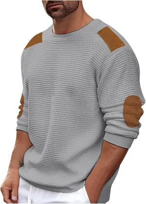 Mens Shirts Casual Stylish Long Sleeve Crewneck Sweatshirt No Hood Loose Lightweight Pullover Outdoor Clothing