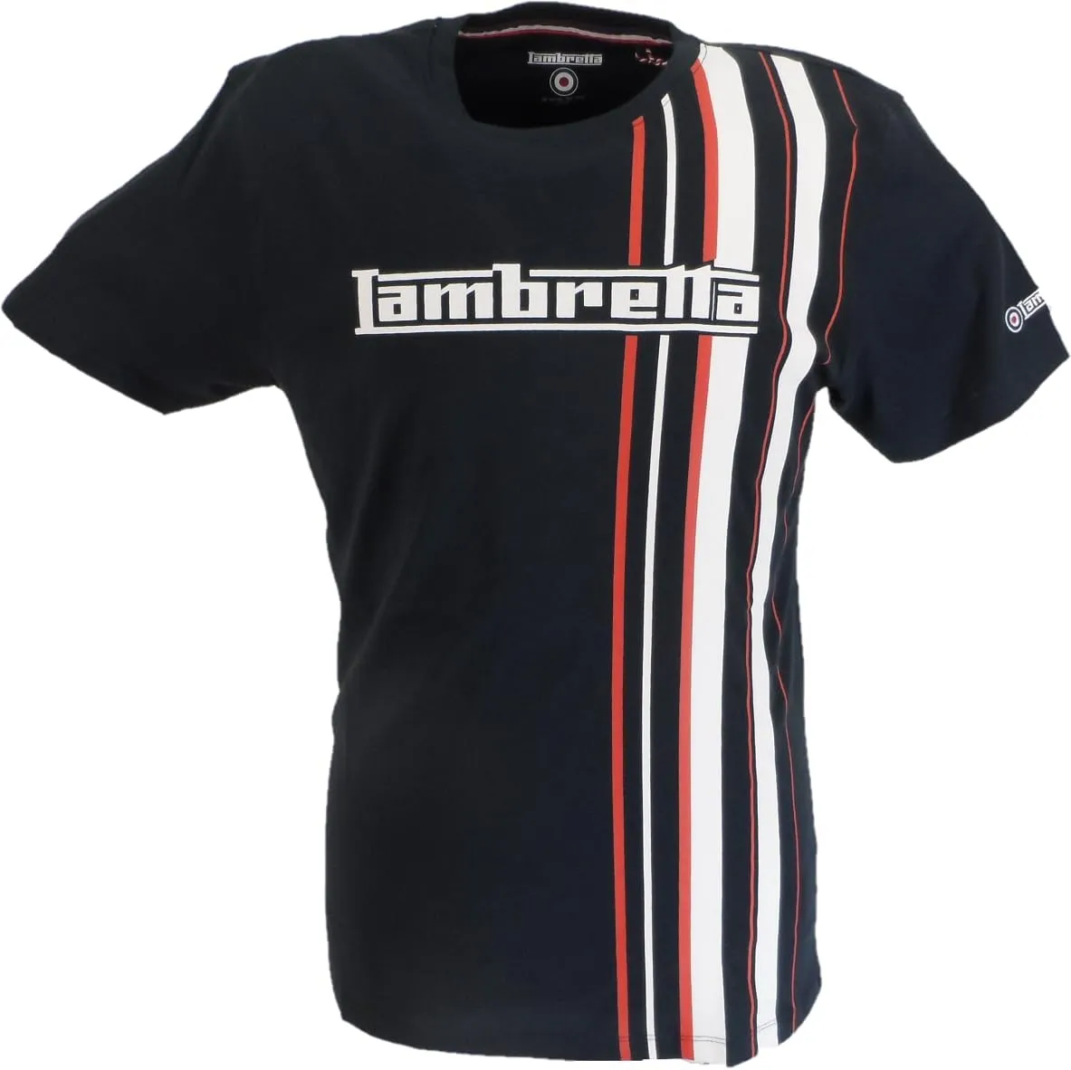 Men's Striped Logo Crew Neck T-Shirt