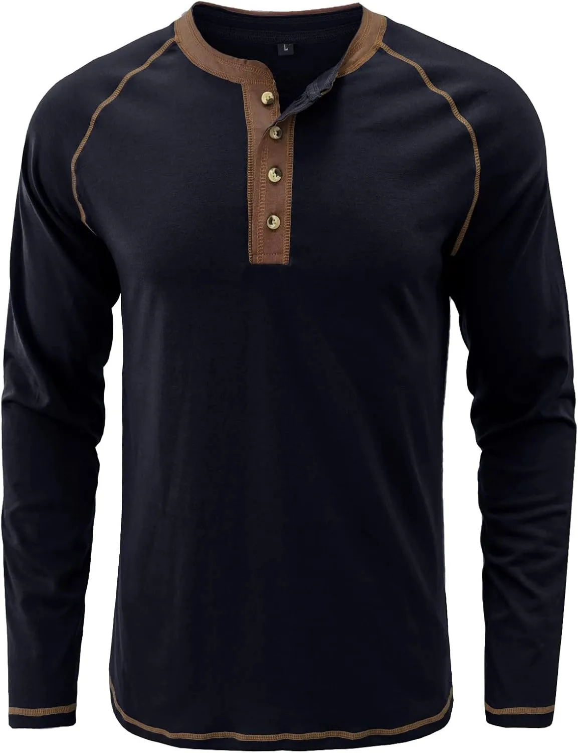 Men's Summer Shirts Long Sleeve Button Pocket Henry Collar Breathable Athletic Summer Comfy Fashion Trendy T-Shirts