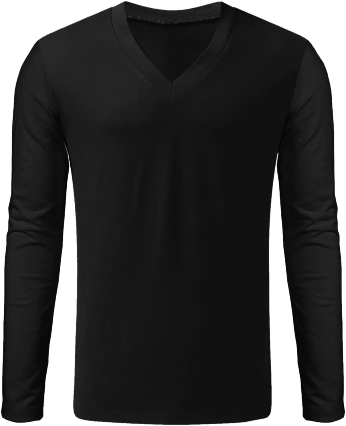 Men's Summer Shirts Long Sleeve Solid Color V Neck Blouse Solid Color Leisure Style Sport Pants Fresh Trendy Tee