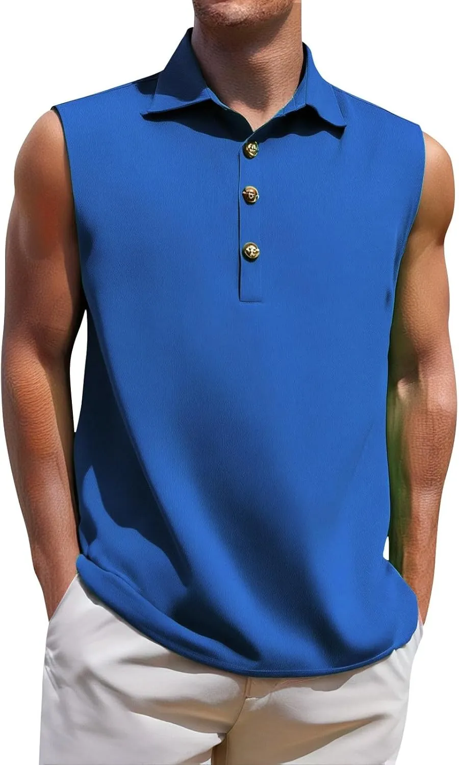 Men's Summer Sleeveless Shirts 2025 Trendy Tropical Beach Button Collared Henley Shirt Vest Lightweight Drying Vests