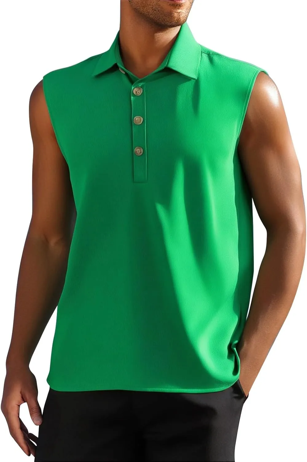 Men's Summer Sleeveless Shirts 2025 Trendy Tropical Beach Button Collared Henley Shirt Vest Lightweight Drying Vests