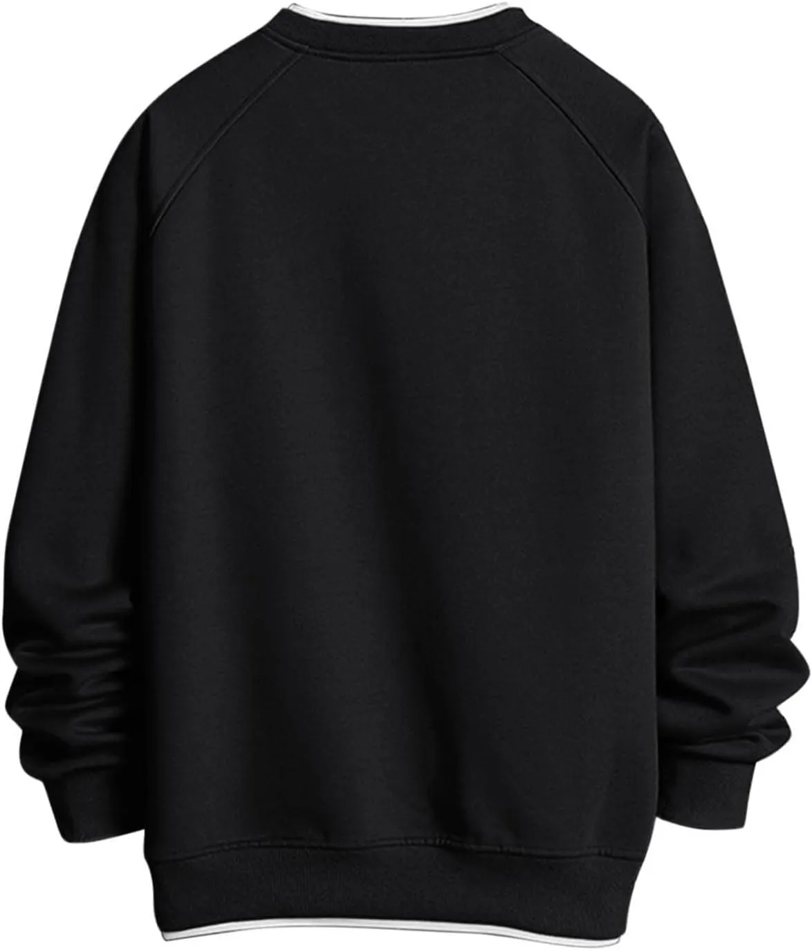 Men's Sweatshirt Raglan Sleeve Fake Two Piece Crewneck Long Sleeve Pullover Tops Fashion Lightweight Comfy Streetwear