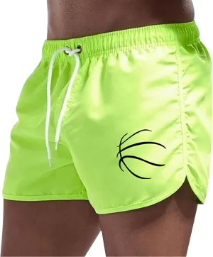 Men's Swim Trunks Quick Dry Shorts Summer Black Elastic Waist Casual Board Beach Vacation Outfits Swimwear Bathing