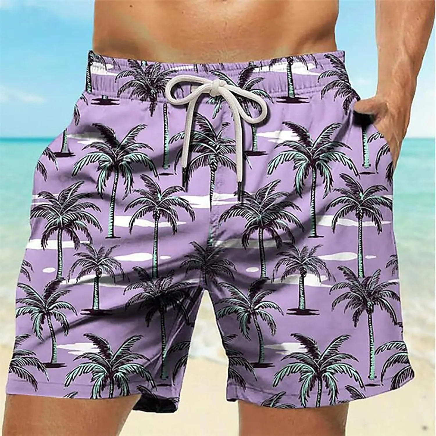 Men's Swim Trunks Summer Shorts Sports Color Solid Plus Beach Dinosaur Men's Pants Mens Swimming Trunks Mens Board