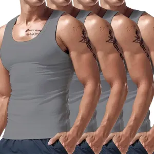 Mens Workout Tank Tops Lightweight Quick Dry Muscle Cut Shirts Moisture Wicking Sport Sleeveless Compression Shirs