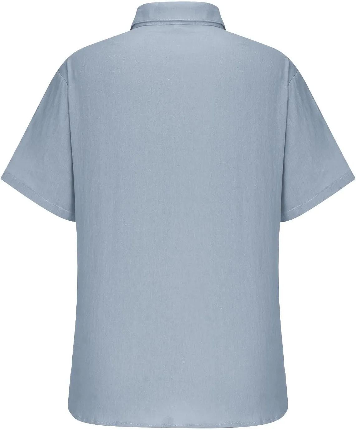 Mens's Cotton Linen Lightweight Lapel Shirts Summer Short Sleeve Solid Button Down Shirt Casual Fashion Tropical Tops