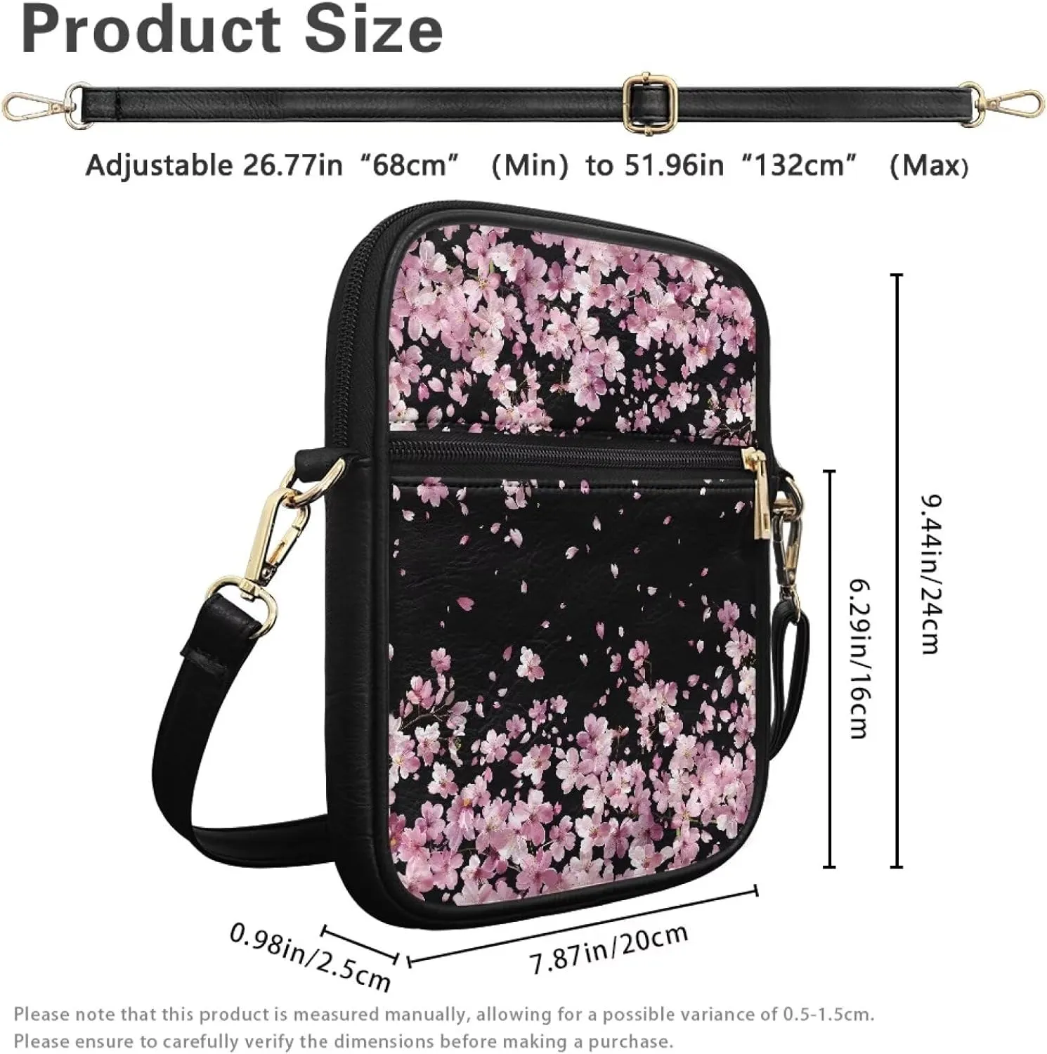 Messenger Bag for Women Men Leather Crossbody Bag Messenger Bag Purse with Adjustable Strap Travel Sling Bag